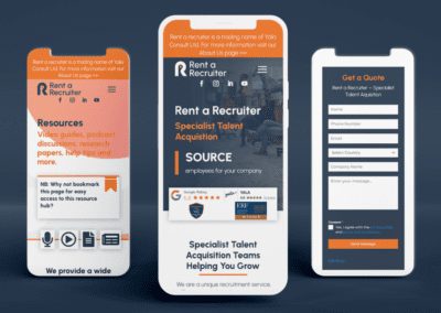 Rent a Recruiter Mobile Optimised Website DesignBurst user experience
